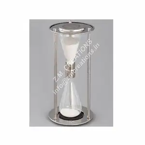 Huisdecoratie Ronde Basis Metalen Centre Glas Wit Zand Timer Voor Hotel Kantoor En Woondecoratie