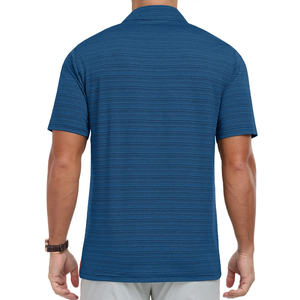 Polo à rayures horizontales avec texture en coton doux idéal pour le bureau ou les voyages décontractés - Product Image 4