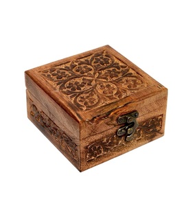 Urna de madera antigua hecha a mano Árbol DE LA VIDA Grabado Joyero tallado a mano para mujeres-hombres Joya | Acentos de decoración del hogar - Product Image 4