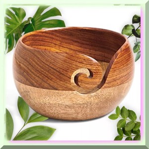 Cuenco de hilo de palisandro de dos tonos de palisandro, mango de madera para tejer, soporte de ganchillo, cuenco de hilo de madera, púas de punto, cuenco de hilo - Product Image 2