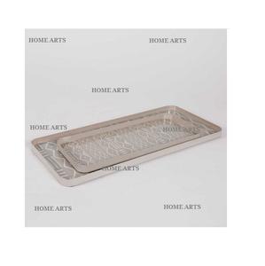 Lot de 2 plateaux à dessert de différentes tailles Plateau de service à thé et café en métal au dernier design du fabricant en Inde - Product Image 1