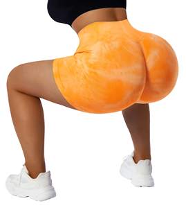 Pantalones cortos de Yoga sin costuras de cintura alta para mujer, mallas de entrenamiento con patrón sólido, Spandex reciclado/nailon, ropa deportiva para gimnasio - Product Image 5