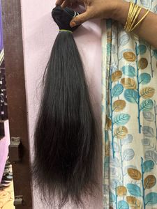 Nouveau et authentique temple droit naturel non transformé extensions de cheveux humains vierges indiens bruts faisceaux véritables - Product Image 4