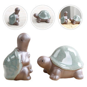 Accent tortue Sculpture objets décoratifs décor de bureau petite tortue ensemble Figurine personnalisée presse-papiers articles cadeaux faits à la main - Product Image 4