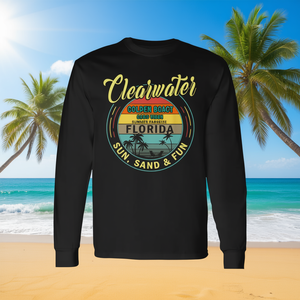 Maglietta promozionale Clearwater Beach Florida estiva a maniche lunghe - Product Image 3