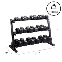 Support d'haltères à 3 niveaux pour formation professionnelle Bancs et supports solides et soignés