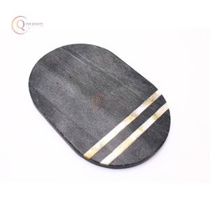 Traditional Natural <b>Marble</b> Kitchen Butcher Block Handmade Oval Shape Black Color <b>Large</b> <b>Marble</b> Cutting Board For Home & Kitchen - Product Image 4