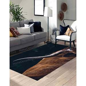 Alfombra Estampada: Diseño Animal, Decoración Rústica, Patrón de Vaca Salvaje, Alfombra Suave con Pelo Largo - Product Image 5