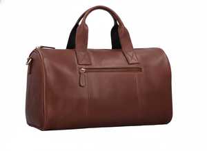 Sac de voyage léger en cuir véritable marron, sac de week-end, sac de sport, sac de voyage pour homme et femme, grand sac de voyage pour une nuit, style vintage - Product Image 2