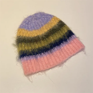 Gorro de mohair tejido de lana de invierno de fabricación paquistaní, gorro de mohair con logotipo bordado personalizado de alta calidad y etiqueta privada - Product Image 3