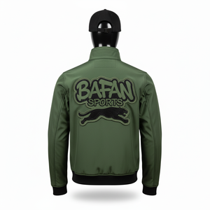 Veste Softshell Premium 330GSM Coupe-Vent Imperméable Verte avec Logo Personnalisé Brodé et Manches Softshell pour Homme - Product Image 5