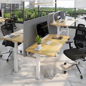 HERD-2300H Flexi 2-Person Height-Adjustable Table Base Modern Minimalist Design Dual <b>Foldable</b> <b>Office</b> <b>Desks</b> for Bedroom <b>Office</b> - Product Image 3