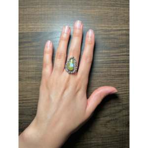 James Mannygoats <b>Statement</b> <b>Ring</b> Multi Stone Natural Gemstone and Sterling <b>Silver</b> Size 6.5 Everyday Wear Geometry Design - Product Image 4
