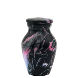 Mini Urnas Clásicas de Metal (Latón/Aluminio) Negras y Rosas para Cenizas Funerarias, Recuerdo Antiguo - Product Image 1