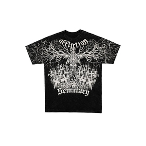 Affliction Black <b>T</b>-<b>shirt</b> Retro Graphic Printing Unisex <b>T</b>-<b>shirt</b> Gothic High Street Hip Hop Streetwear Washed Cotton Short Sleeve - Product Image 5