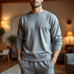 Men Breathable Heavy Fabric 400GSM Pullover Sweat Shirts Mens Windproof Oversize Long Sleeve Casual Sweatshirts Men's - Product Image 1