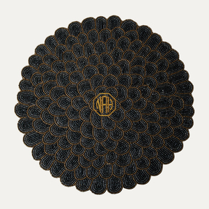 Beaded <b>Placemats</b> Fine Craft Round Cotton Table Mat Handmade Embroidered Factory Exporter Bulk Wholesale Indian Decor Supplier - Product Image 4