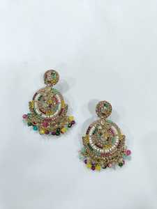 Trendy Water Drop Bell <b>Jhumka</b> <b>Earrings</b> Indian Kundan Traditional for Ladies <b>Earring</b> Set for Women - Product Image 4