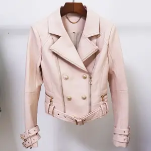 D & M mujeres Otoño Invierno al aire libre chaquetas de cuero Abrigos Mujer motocicleta señoras PU cuero Biker chaqueta para mujer - Product Image 2