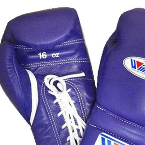 Professional <b>Lace</b> Up Boxing Gloves Purple Genuine Leather Training Sparring Gloves Handcrafted Fight Gear - Product Image 3