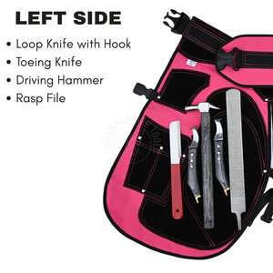 Best Professional Farrier Kit Leather Apron Hoof Nipper Clincher Nail Puller Hammer Curved & Straight Knife Double Sided Rasp - Product Image 5