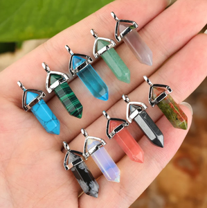 Factory Wholesale Natural Quartz Healing Crystals Stones Hexagonal Point Charms Necklace Pendant <b>Jewelry</b> DIY Necklace - Product Image 4