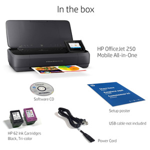 适用于<span class=keywords><strong>HP</strong></span> <span class=keywords><strong>OfficeJet</strong></span> 250/200多功能一体便携式打印机，带无线和移动打印功能，适用于Alexa (CZ992A) 黑色便携式打印机 - Product Image 3