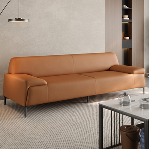 Ensemble de canapés de bureau modernes en cuir bleu, canapé de réception exécutif minimaliste, canapé modulaire en forme de L, sièges pour salle d'attente commerciale - Product Image 3