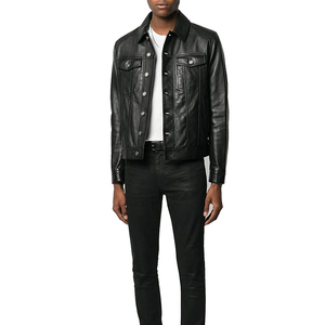 Custom New Fashion Genuine Leather <b>Jacket</b> <b>Men</b> <b>Slim</b> <b>fit</b> Leather <b>jacket</b> - Product Image 3