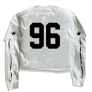 Camisetas de Manga Larga Extra Grandes para Hombre OEM, Nuevo Modelo, Personalizadas con Estampado de Letras en Relieve, Camisetas de Cuello Redondo de Alta Calidad - Product Image 5