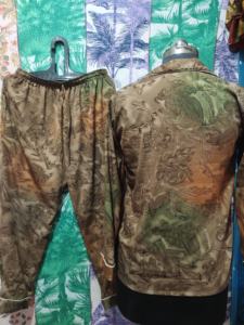 Conjunto de pijama Floral de mezcla de seda de invierno/verano de diseño único para mujer, Sari de seda transpirable informal de lujo con estilo cómodo - Product Image 3