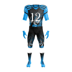Uniforme de fútbol americano personalizado de alta calidad, uniforme de fútbol impreso por sublimación de tela transpirable, Kit de equipo personalizado - Product Image 5