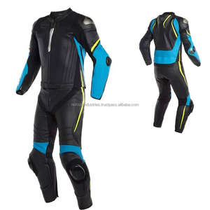 Combinaison de moto en cuir véritable deux pièces avec protection d'armure - Product Image 1