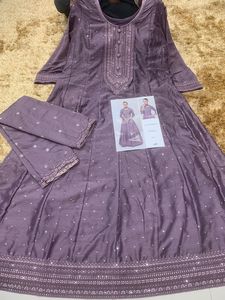 Nouvelle robe longue Anarkali de Style pakistanais indien traditionnel avec concepteur de broderie Dupatta manches longues pour les femmes Pishwas - Product Image 5