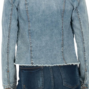 Chaqueta vaquera informal de manga larga para mujer, precio barato, OEM, superventas, cálida, elegante, personalizada, chaqueta vaquera para mujer - Product Image 6