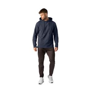 Sudadera con capucha informal azul marino para hombre, bordado jersey de lana de algodón 100% ecológico de ganchillo de ajuste Regular, moda Otoño Invierno - Product Image 4