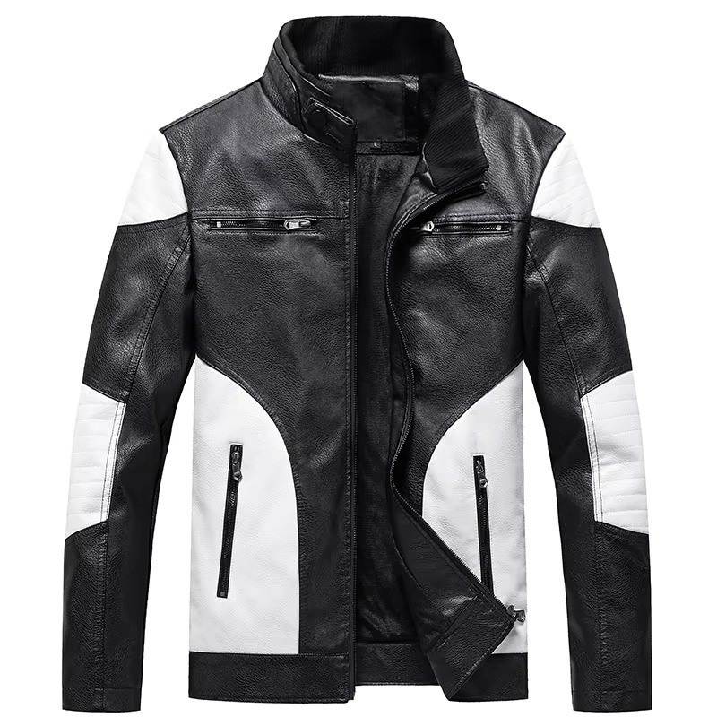 Power Punch Custom Men Motorbike Genuine Leather Moto Motorcycle with protection