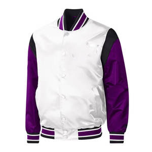 Chaqueta Bomber de Satén Personalizada al por Mayor, Chaqueta Bomber de Satén de Seda Bordada para Hombre, Chaqueta Bomber Universitaria con Logotipo Personalizado, Ropa Urbana - Product Image 4