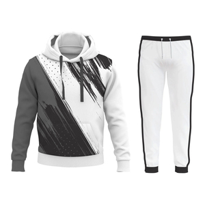 Wholesale Custom Sublimated Zipper Cotton Plus Size Men's <b>Sets</b> 100% Bamboo Fiber Custom Print <b>Set</b> Winter Sublimation Tracksuits - Product Image 5