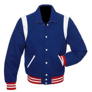 Chaquetas universitarias de alta calidad directas de fábrica para hombre, abrigos con capucha de tela de lana de invierno, chaqueta de béisbol universitaria para hombre - Product Image 1