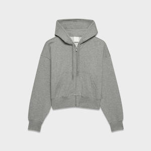 Conjunto Deportivo Corto Gris para Mujer, Sudadera con Capucha y Cremallera Completa y Pantalones Deportivos de Felpa, Ropa Informal Cálida de Invierno, Conjunto Coordinado, Ropa Deportiva Elegante - Product Image 2