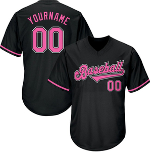 Camiseta de Béisbol de Alta Calidad, Personalizable, Uniforme de Equipo, Rojo, Negro y Blanco, Auténtica, Retro, de Punto Acanalado - Product Image 1