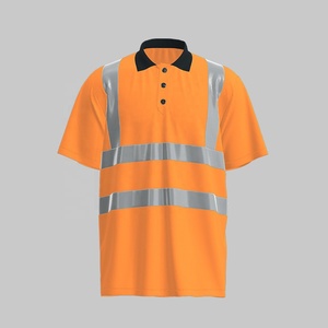 Camiseta Polo de Trabajo de Alta Visibilidad para Hombre, de Poliéster, Manga Corta, Impermeable, Antibacteriana, Diseño de Bloques de Color Azul Marino y Blanco - Product Image 6