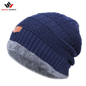 Beanies-gorros de punto para hombre y mujer, Gorro grueso y cálido de piel sin mangas, para invierno - Product Image 5