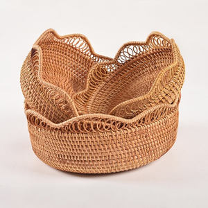 Bol en rotin tissé à la main pour le stockage des fruits panier tressé à la main petits bols décorations de cuisine prix bas - Product Image 1