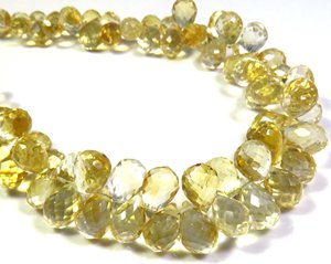 ลูกปัด Briolette ทรงหยดน้ำตา Citrine เกรดชั้นนำ9 "เกลียว7-10มม. พลอยซิทรินธรรมชาติสำหรับเครื่องประดับ - Product Image 2