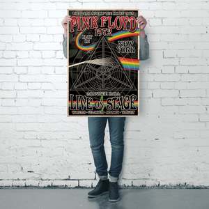 Pink Floyd <b>Poster</b> Modern Design 'The Dark Side of the Moon' Tour Black <b>Frame</b> Paper Material for Wall Usage - Product Image 5