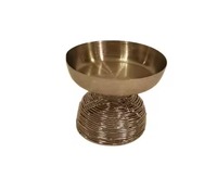 Bol de service décoratif en acier inoxydable avec support plaqué or de luxe Bol à fruits et dattes de qualité supérieure Décoration de table