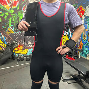 Singlet de Lucha Elástico de Spandex/Poliéster, de una Pieza, con Logotipo Frontal Personalizable, Uniforme de Lucha para Hombre - Product Image 2