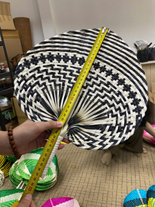 Hot Selling Woven <b>Bamboo</b> Handfan Handmade <b>Straw</b> Leaf Fan For Rustic Wedding Decoration Summer Cooling Gift - Macy - Product Image 2